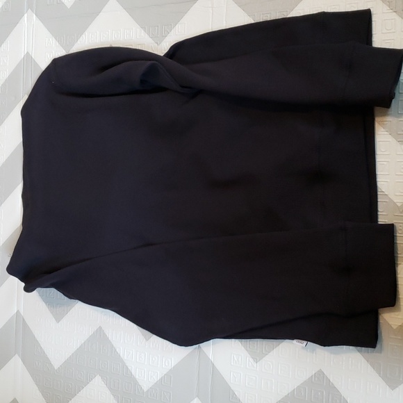 onia Waffle knit half button hoodie.  Black.  NWT.  hood is knit lined. - Picture 3 of 10